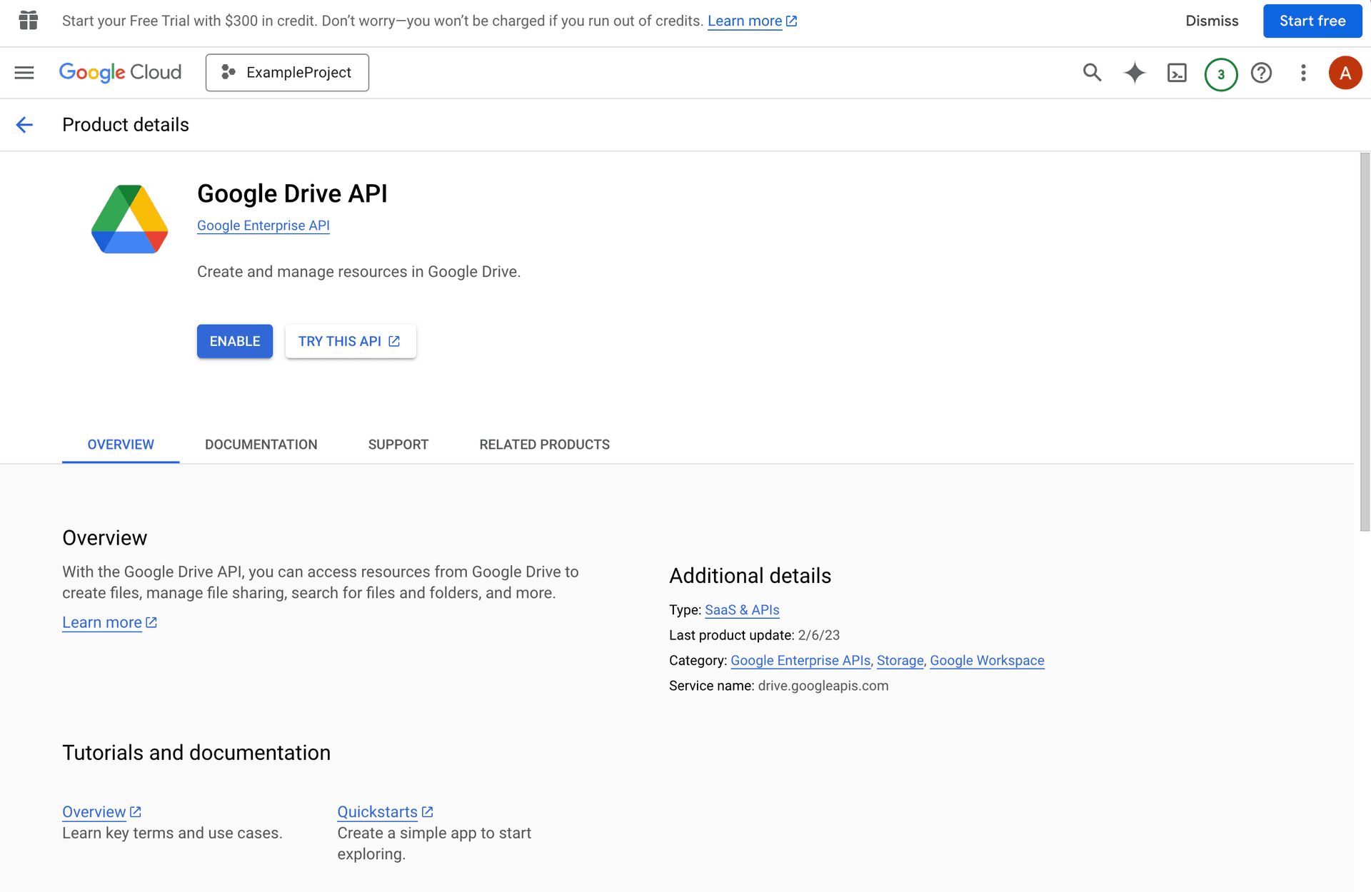 Enable Google Drive API