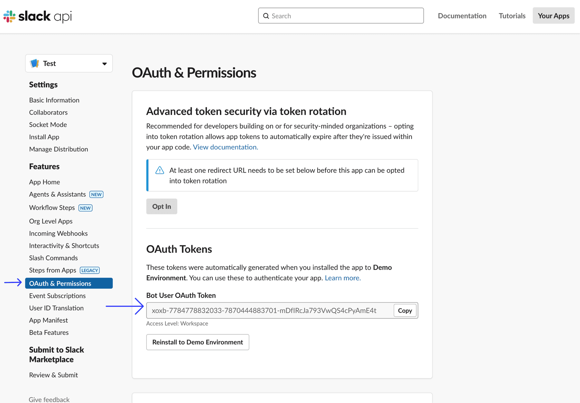 Slack Bot Token